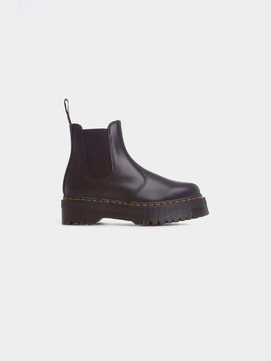 2976 Smooth Leather Platform Chelsea Boot, Black