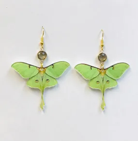 Acrylic GREY Moth Earrings, New Beginning Earrings