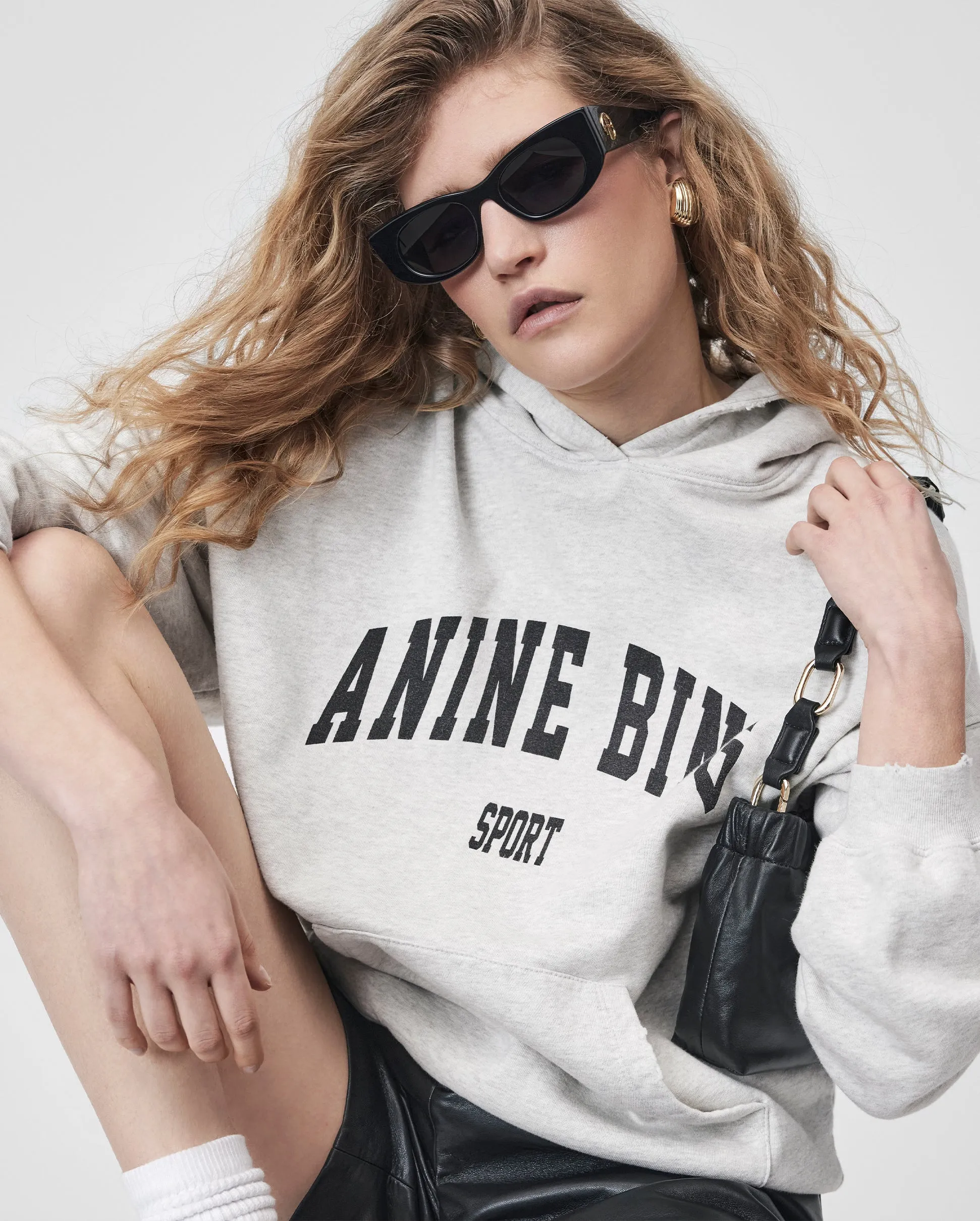 ANINE BING HARVEY SWEATSHIRT / HEATHER GREY