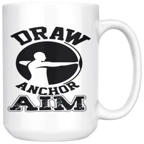 Archery Mug Draw Anchor Aim 15oz White Coffee Mugs