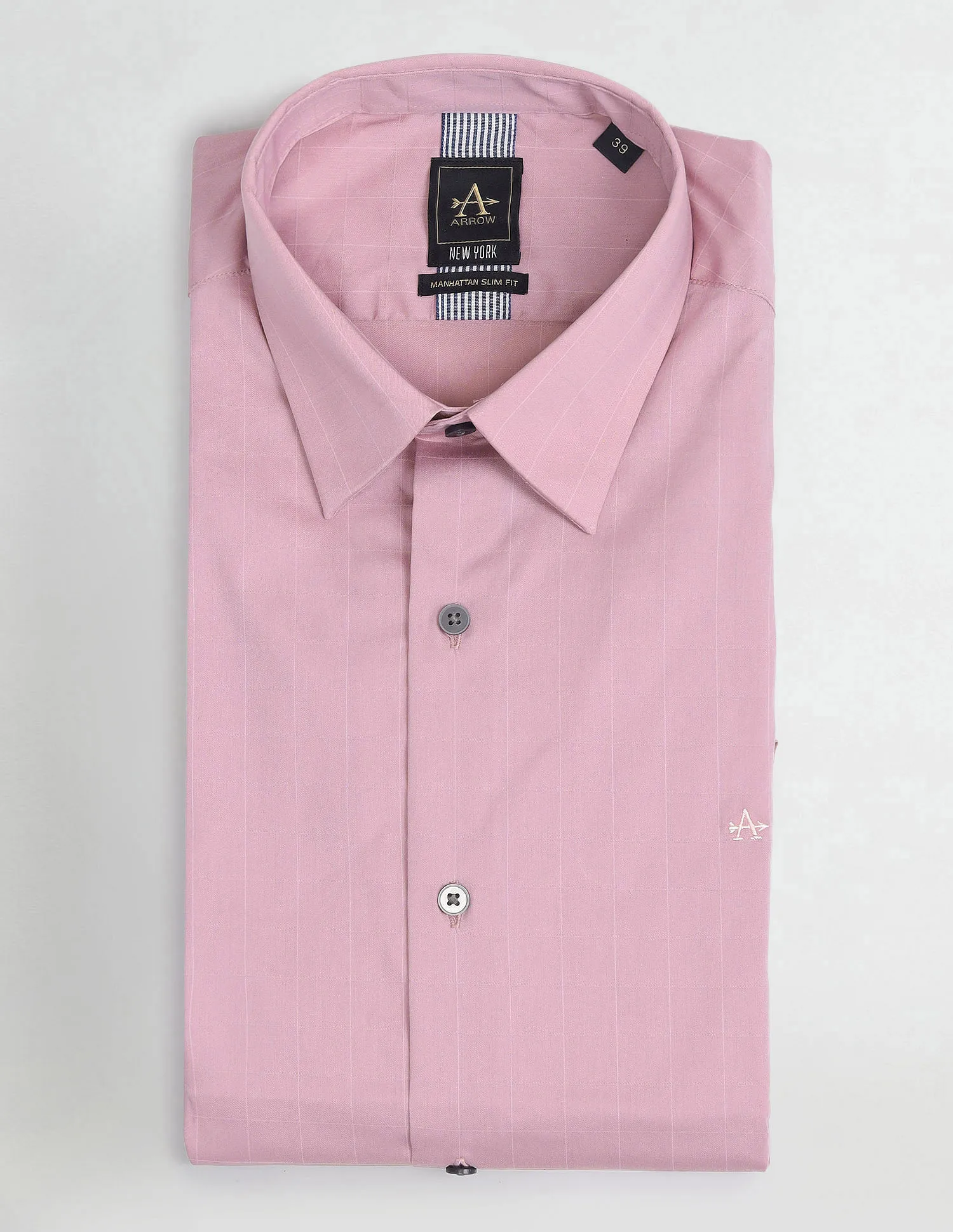 Arrow Newyork Manhattan Slim Fit Windowpane Checks Shirt