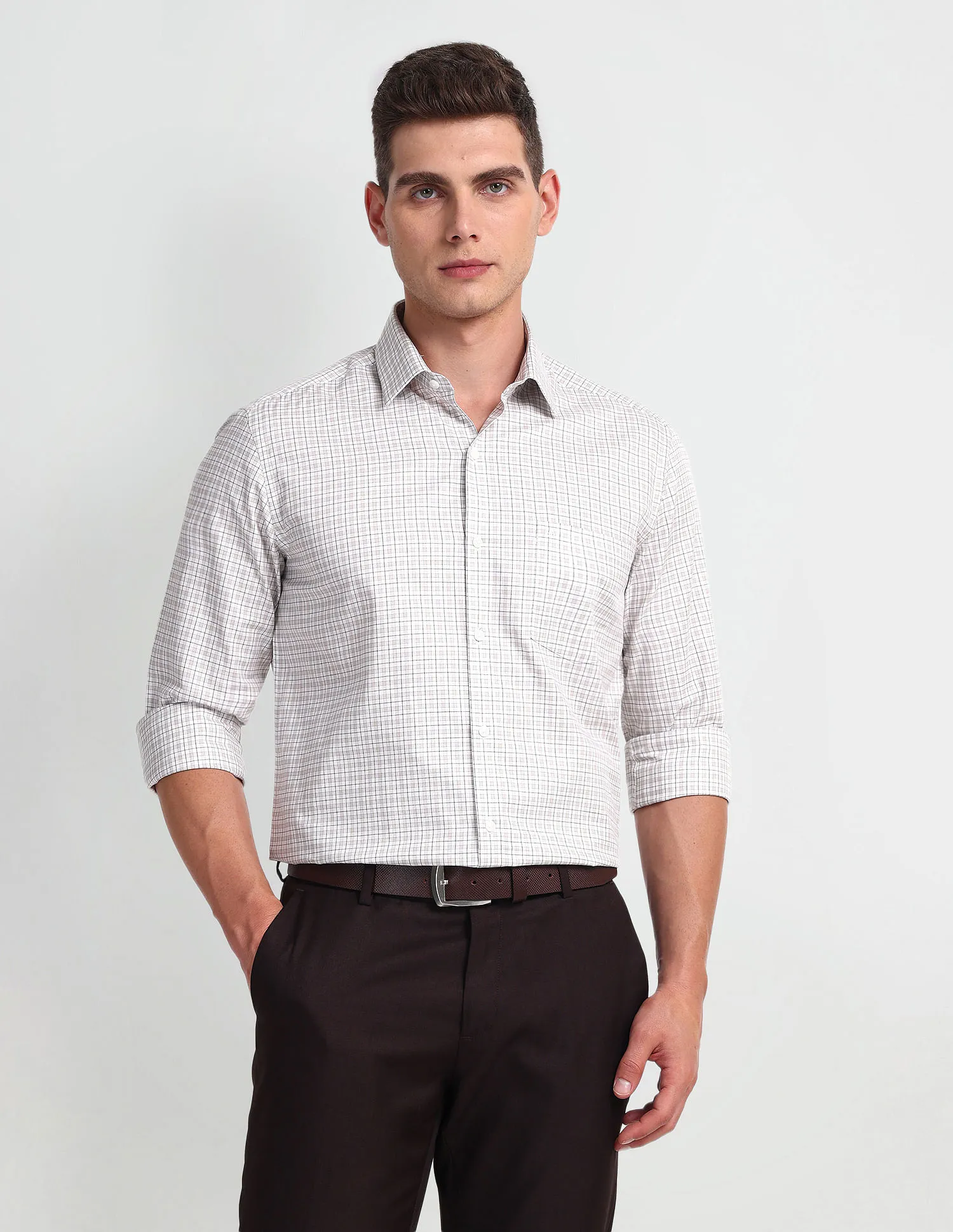 Arrow Slim Fit Checks Shirt