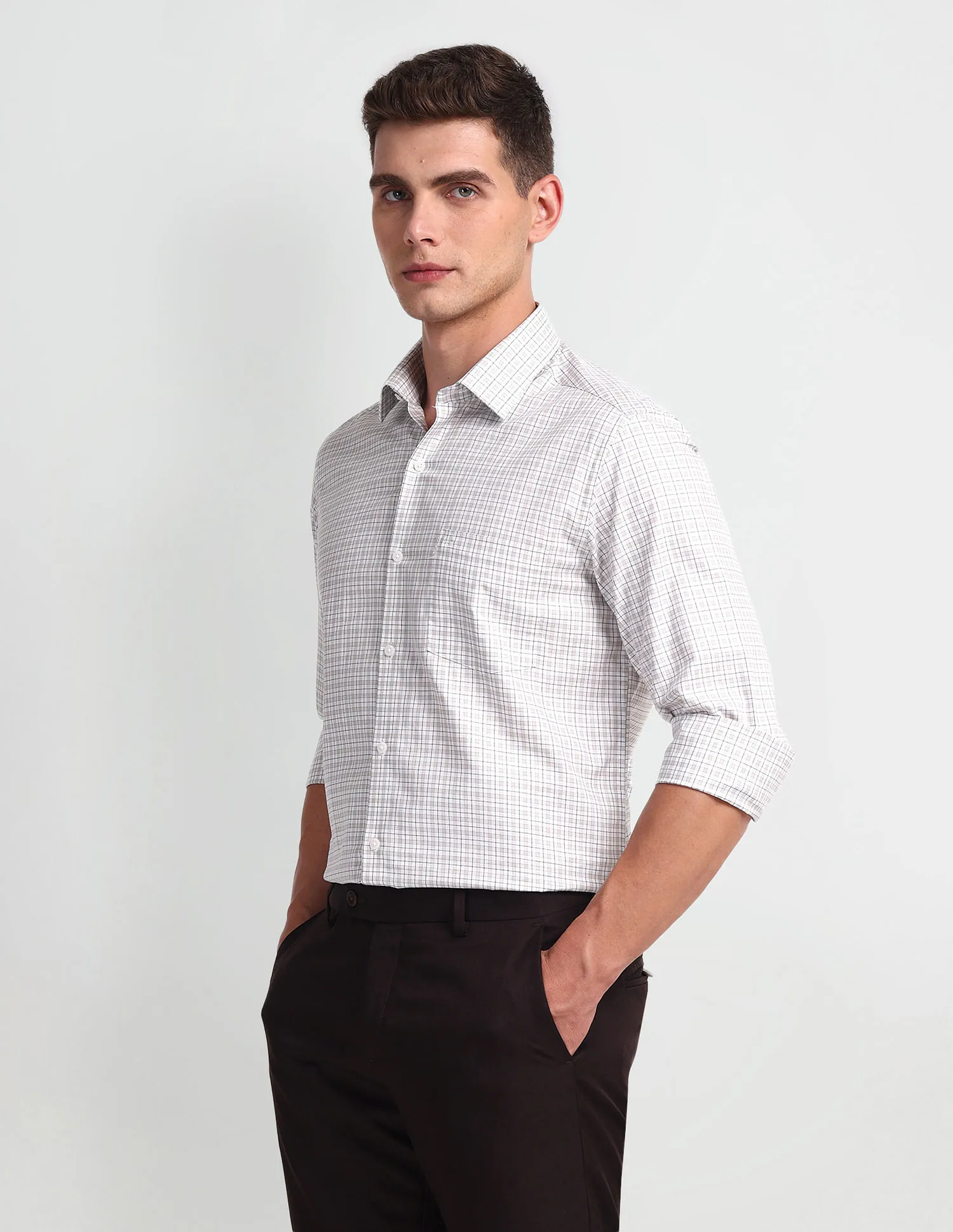 Arrow Slim Fit Checks Shirt