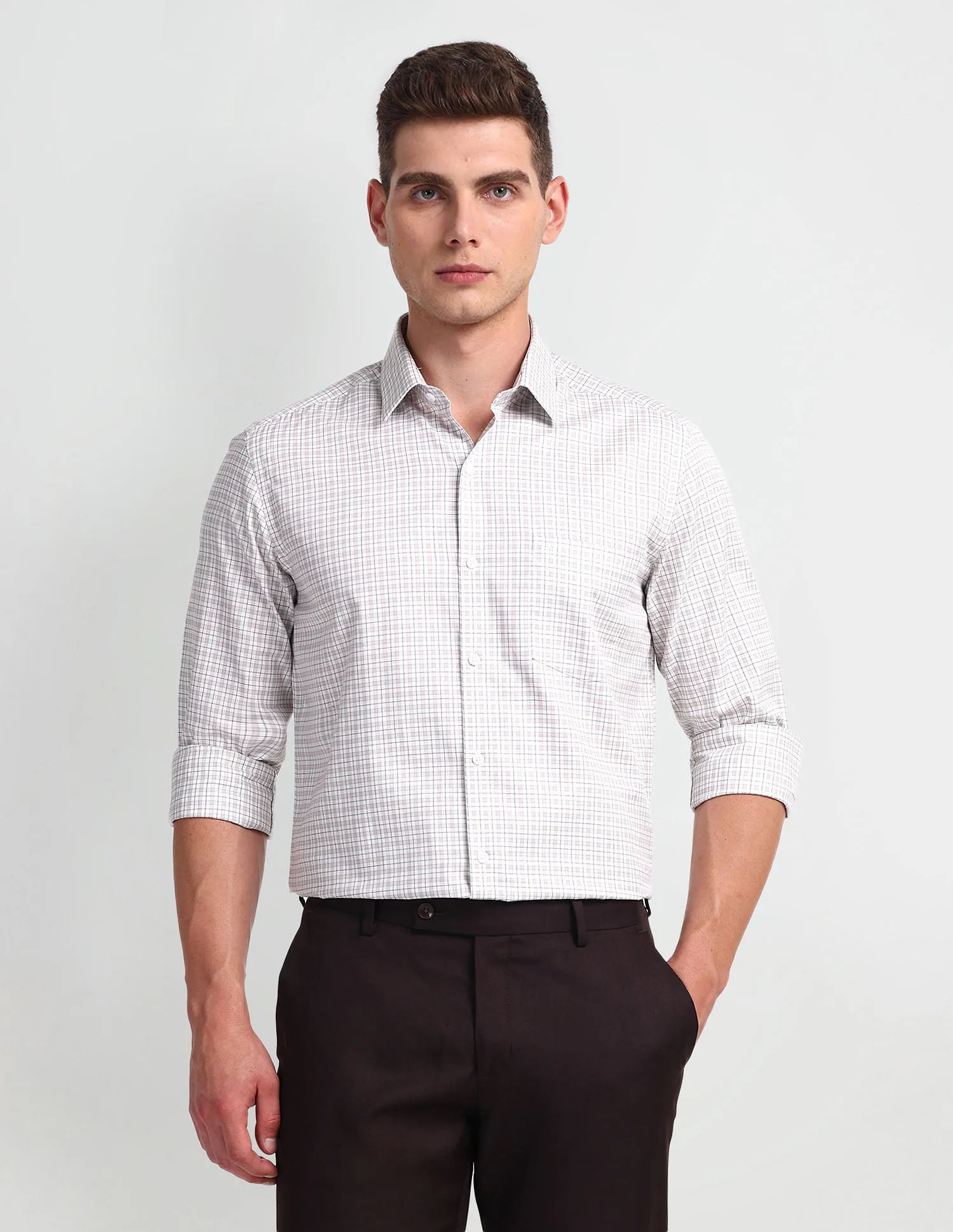 Arrow Slim Fit Checks Shirt