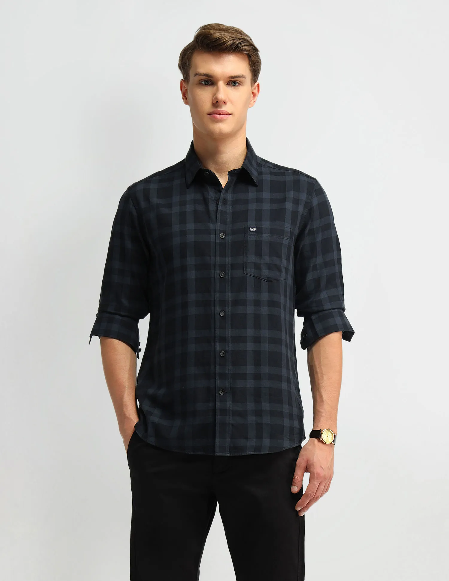 Arrow Sport Slim Fit Tartan Checks Shirt