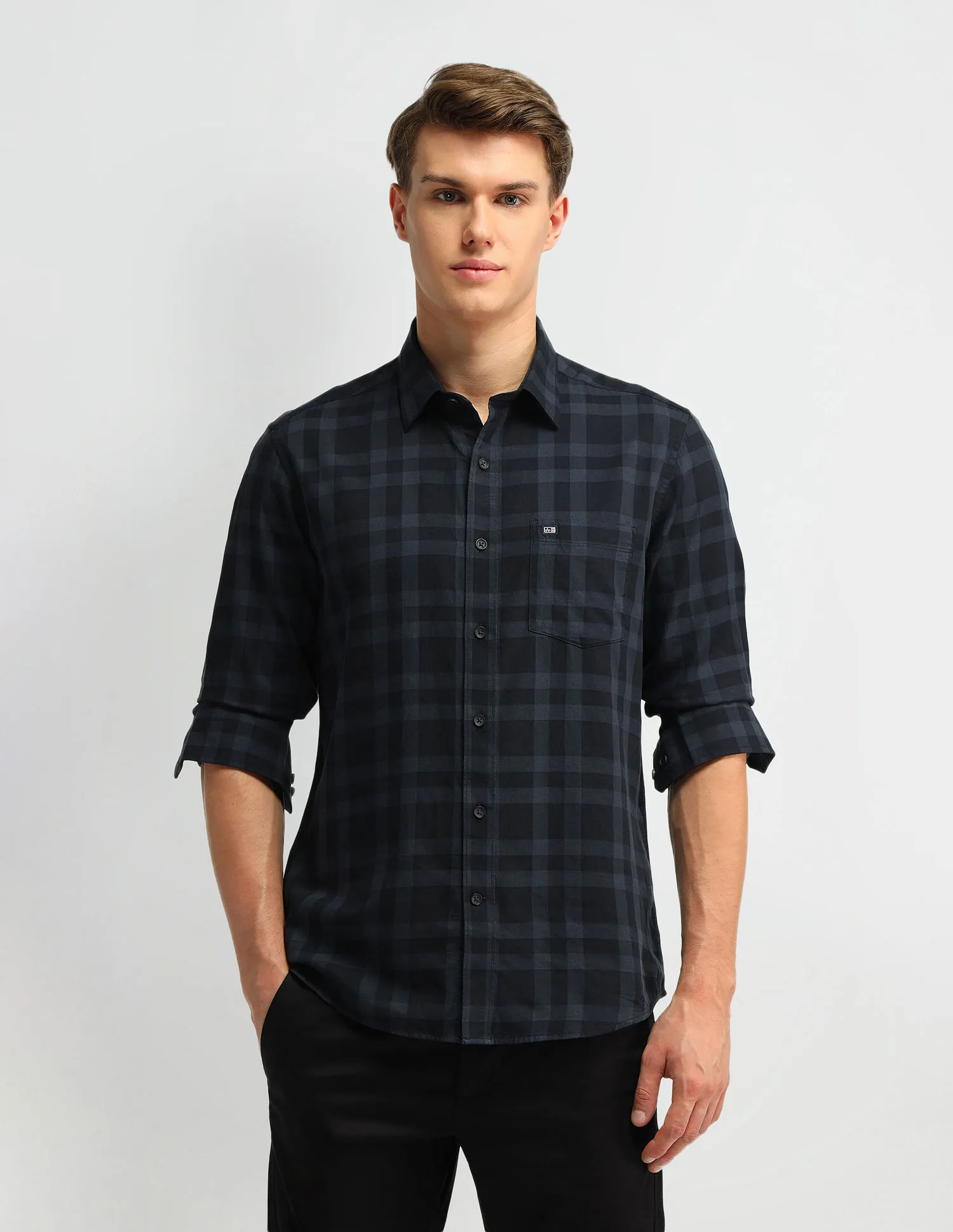 Arrow Sport Slim Fit Tartan Checks Shirt