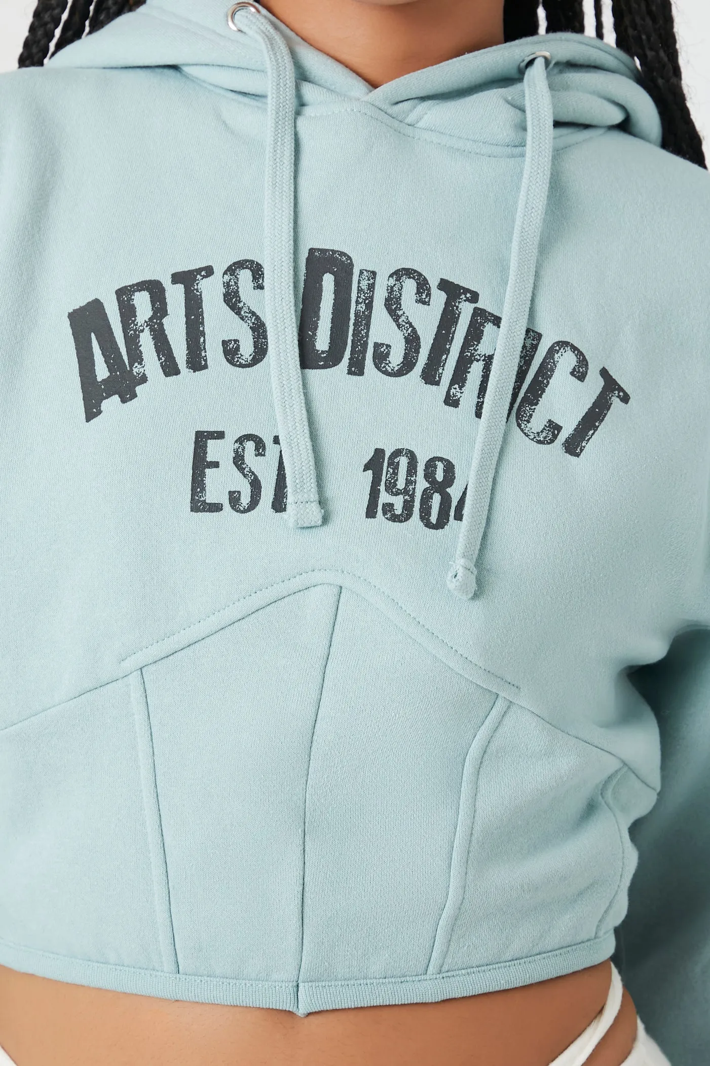 Arts District Graphic Corset Style Fleece Hoodie