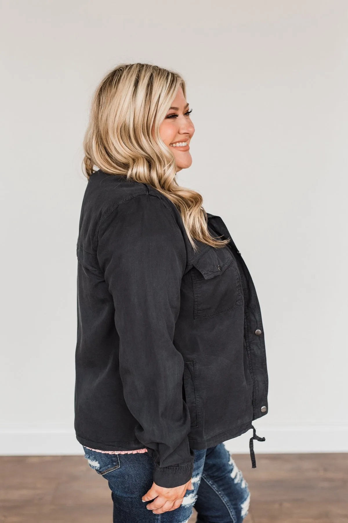 Aspire To Be Authentic Lightweight Jacket- Charcoal