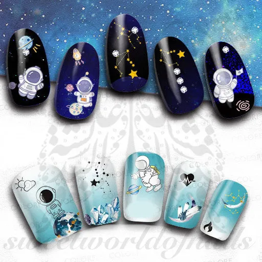 Astronaut Nail Art Space Stickers