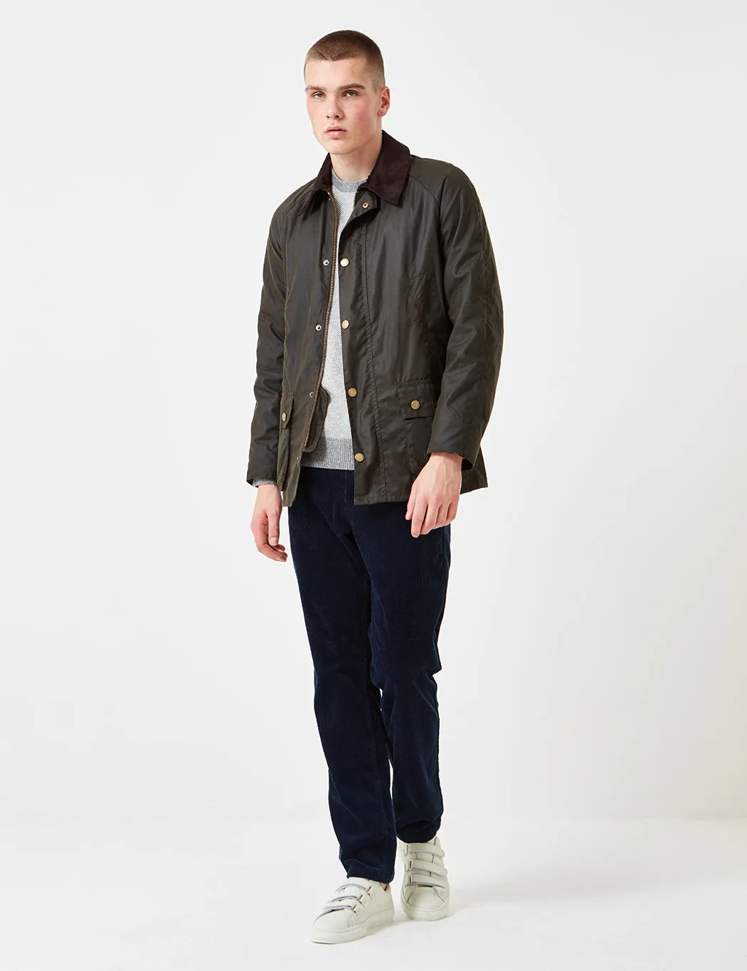 Barbour Ashby Wax Jacket - Olive Green