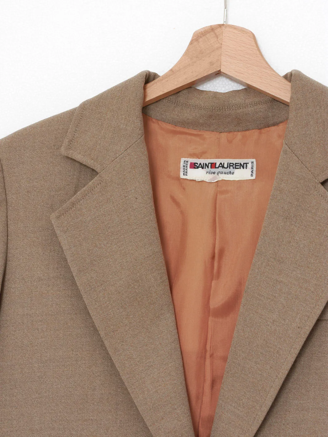 Beige Saint Laurent Rive Gauche suit