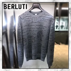 Berluti  |Wool Jacquard Scritto Sweater