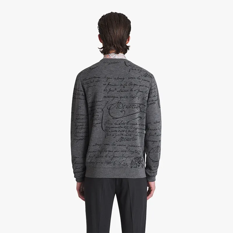 Berluti  |Wool Jacquard Scritto Sweater