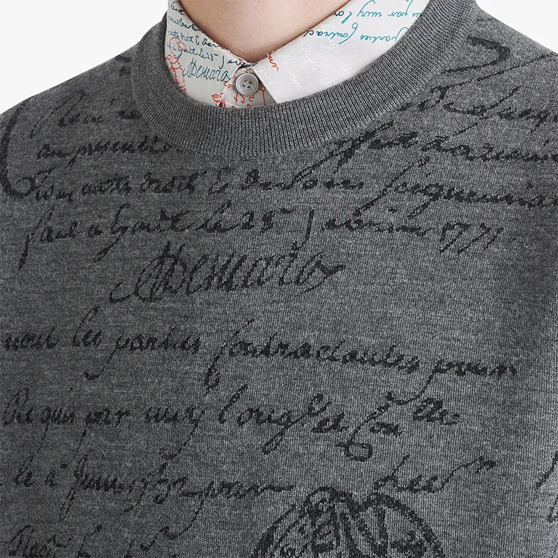 Berluti  |Wool Jacquard Scritto Sweater