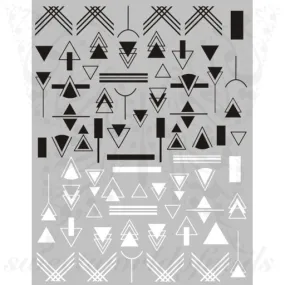 Black White Geometric Nail Art Stickers