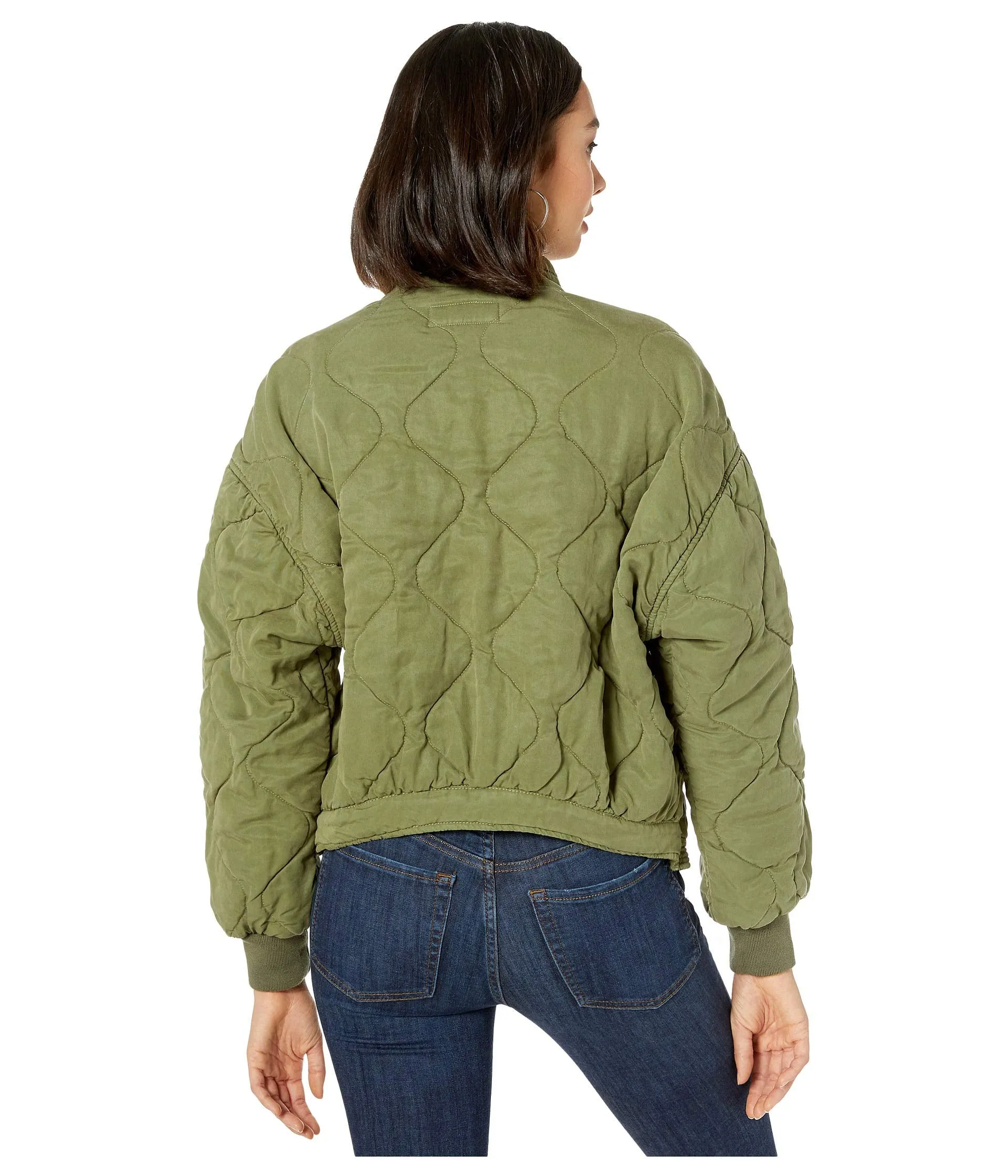 BLANK NYC Quilted Jacket Burnt Sage