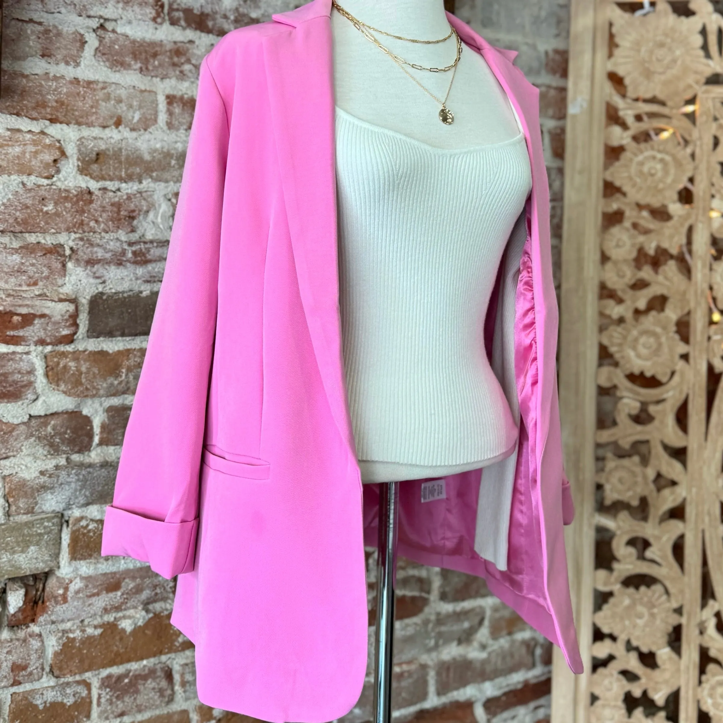 Boss Babe Two Blazer Jacket Pink