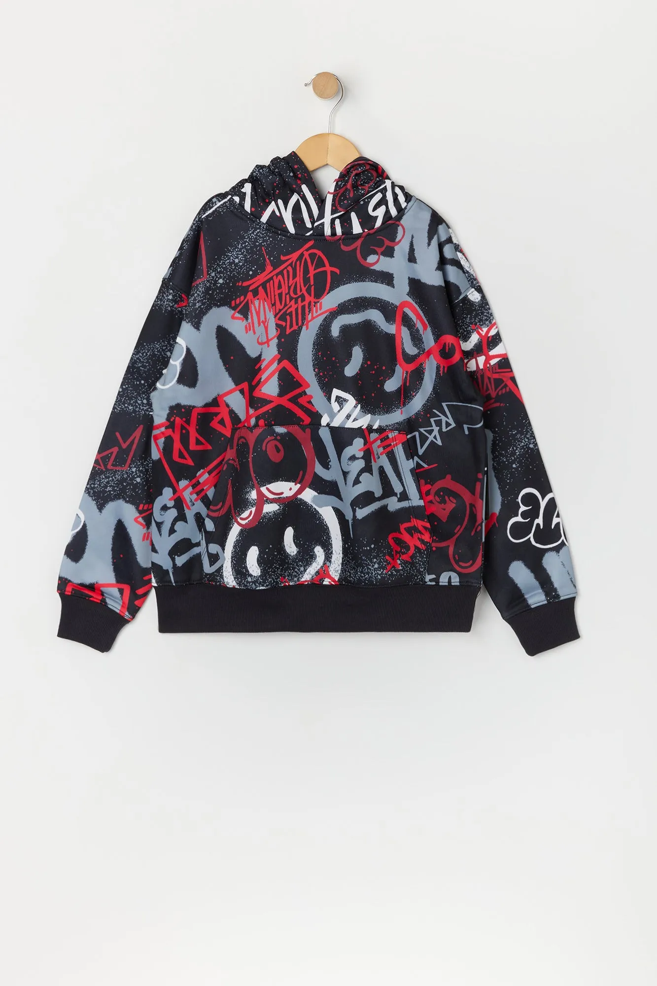 Boys Graffiti Print Fleece Hoodie