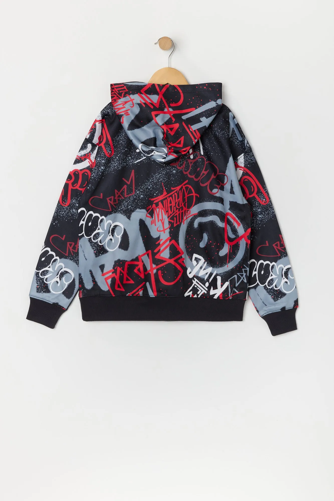 Boys Graffiti Print Fleece Hoodie