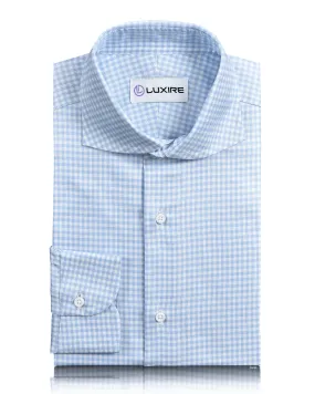 Brembana White sky blue graph checks Shirt