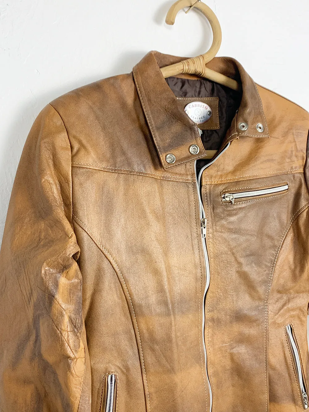 Cabrito Mottled Brown Leather Jacket