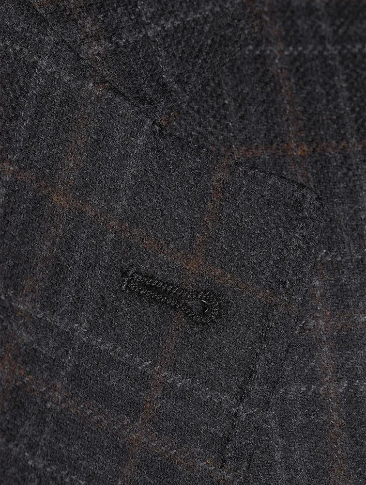 CANALI Wool Jacket Check Print