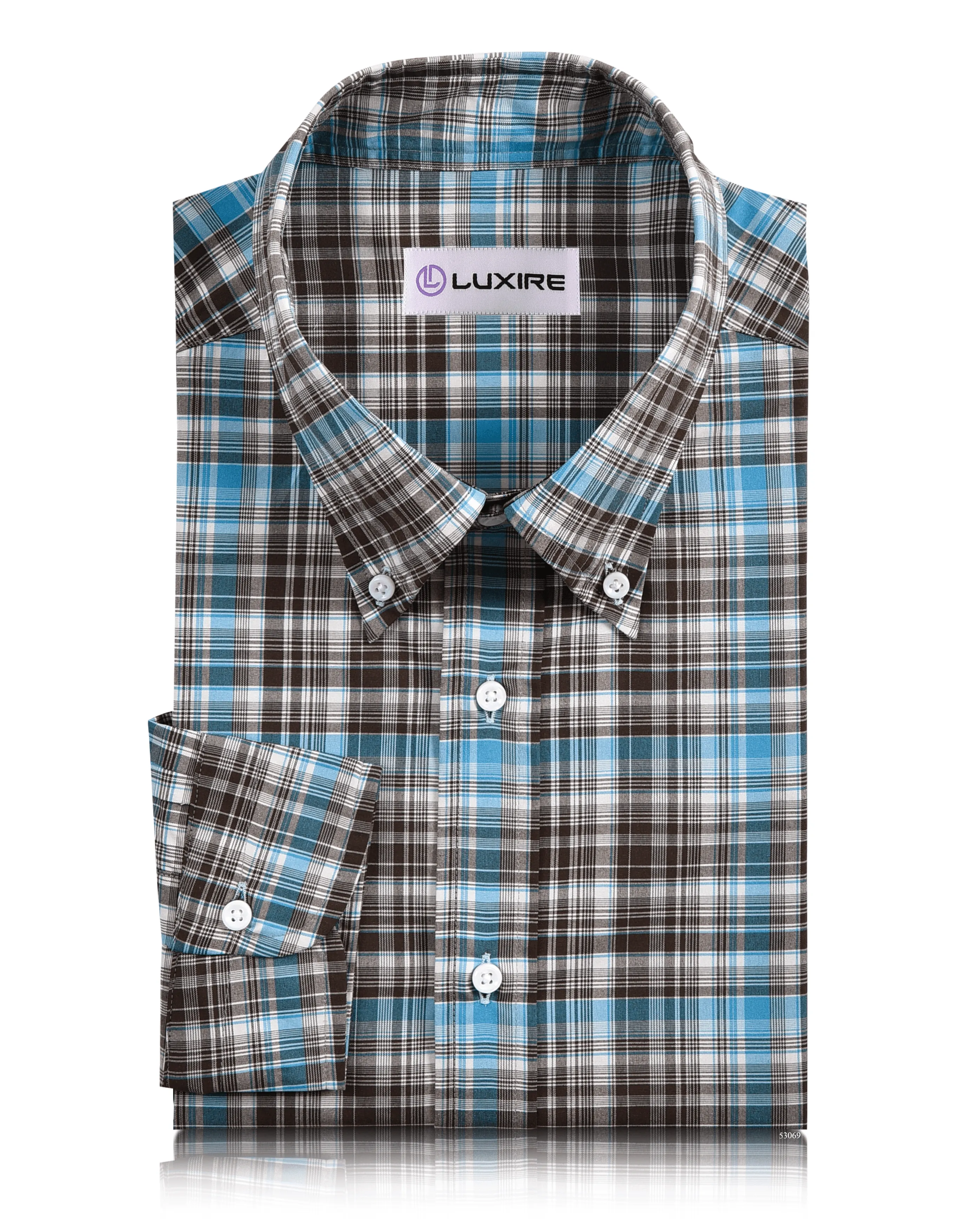 Choco Brown Aqua Checks Shirt