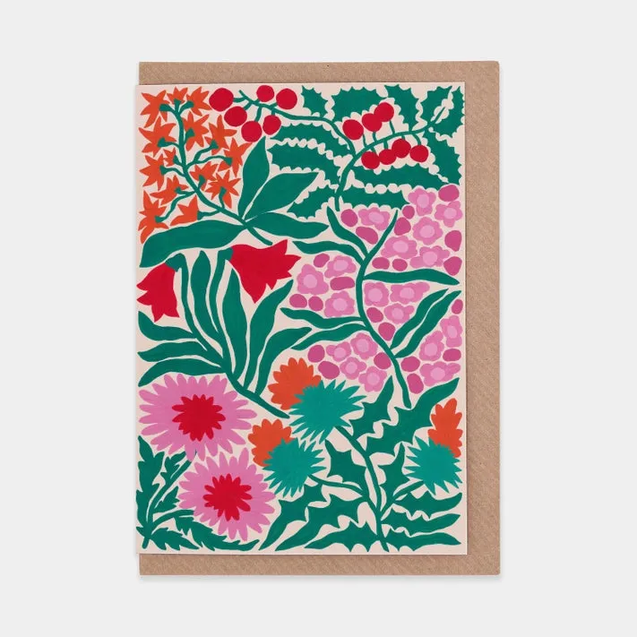 Christmas Flowers Greeting Card/Blank