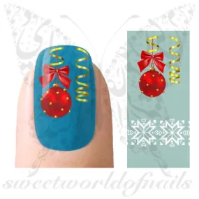 Christmas Nail Art Water Decals Christmas Lights and White Christmas Pattern