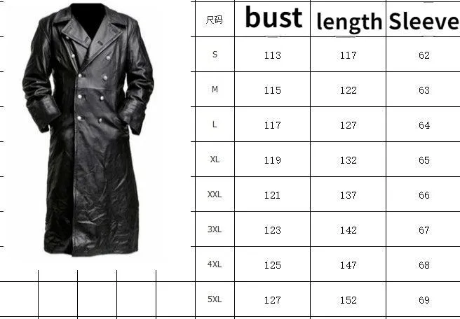 Classic Black Leather Trench Coat: The Perfect Military Uniform Officer Look