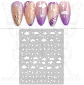 Cloud Stars Nail Art Nail Stickers