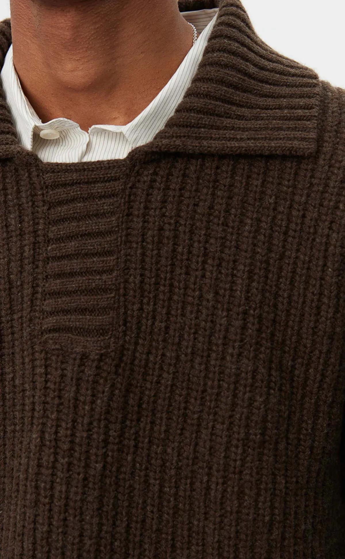 Collar Sweater - Dark Brown