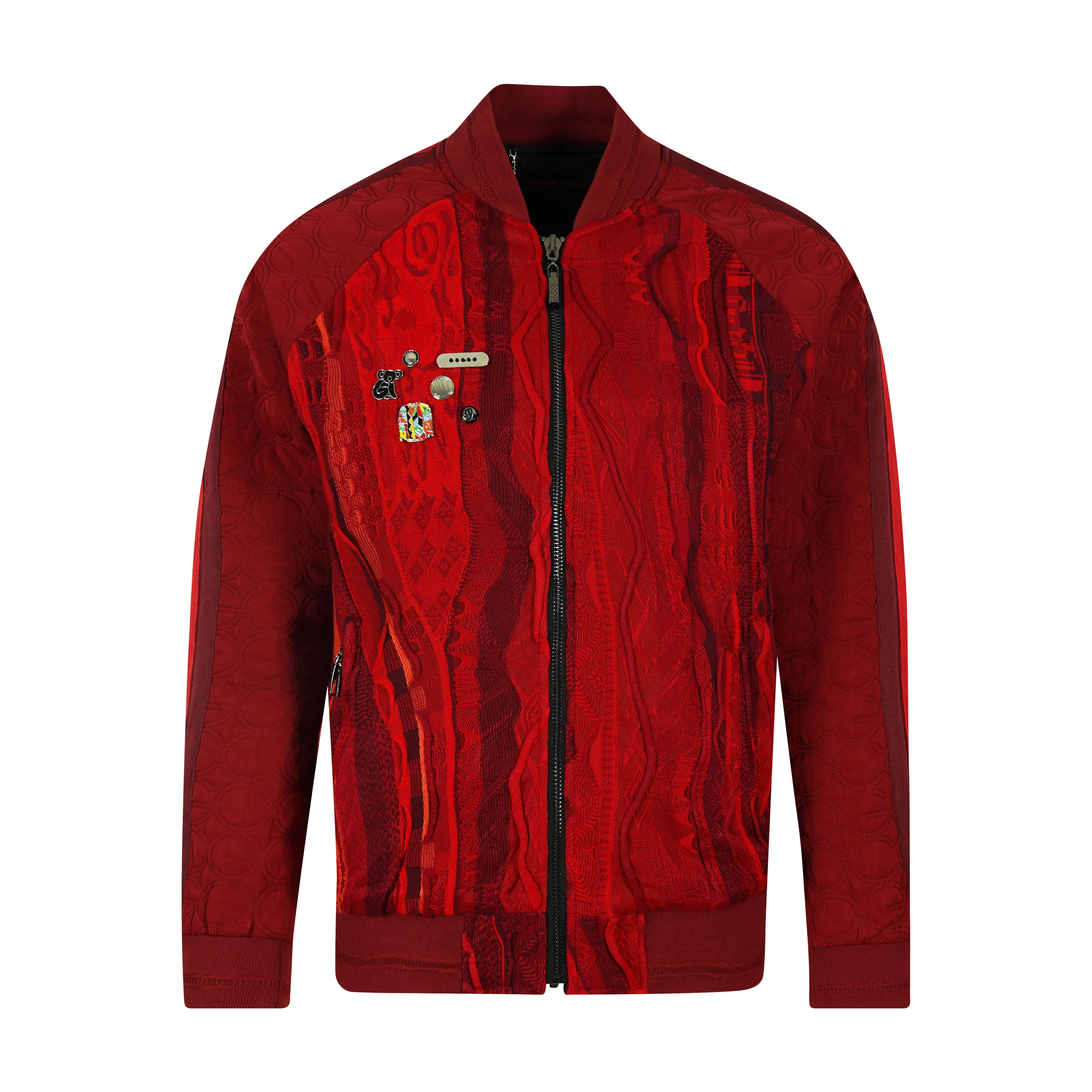 COOGI Sweater Patched Jacket - Red