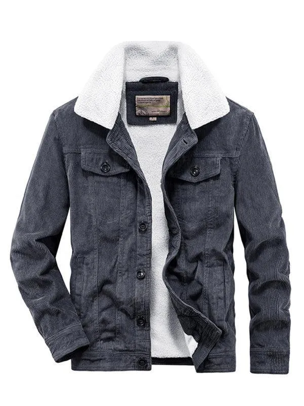 Corduroy Men Winter Casual Jacket