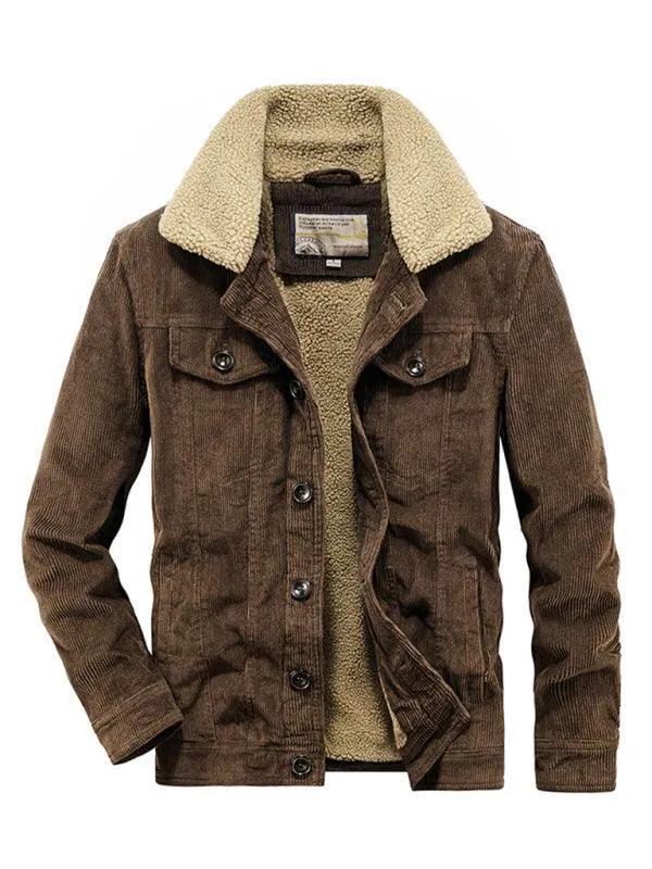 Corduroy Men Winter Casual Jacket