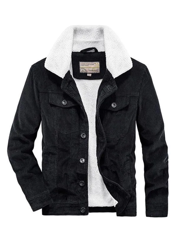 Corduroy Men Winter Casual Jacket