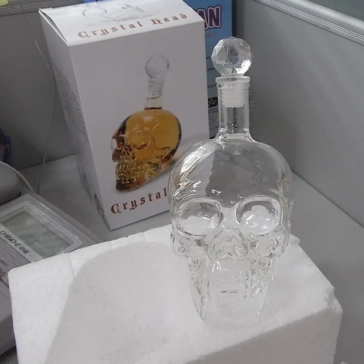 Crystal Skull Decanter & Glasses Set