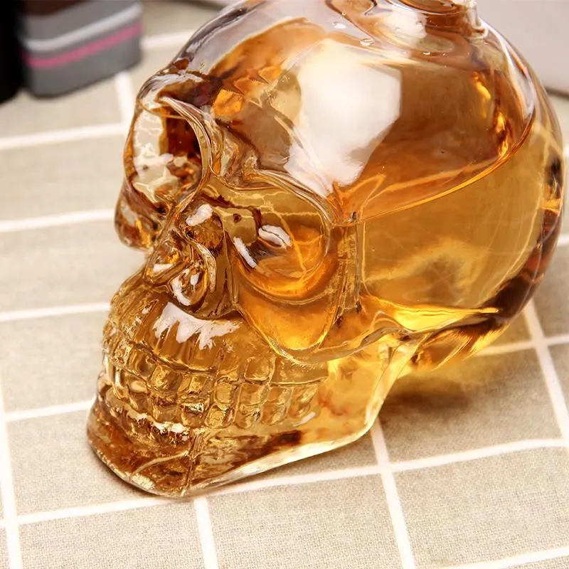 Crystal Skull Decanter & Glasses Set