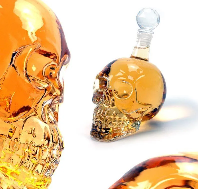 Crystal Skull Decanter & Glasses Set