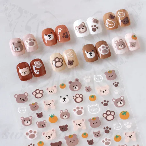 Cute Bear Nail Art Stickers