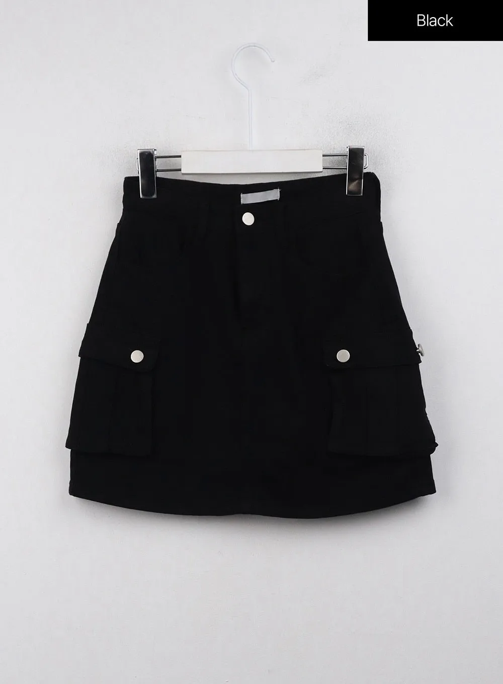 Denim High Waist Cargo Mini Skirt OJ415