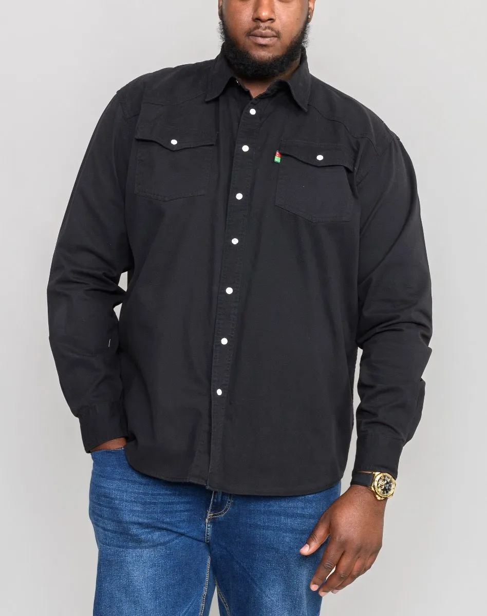 Duke Kingsize Big Western Denim Shirt Black Regular Fit