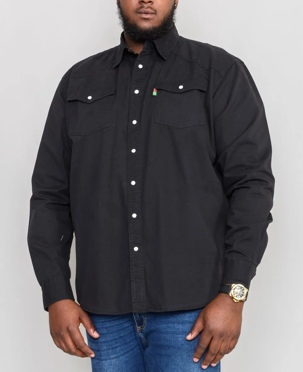 Duke Kingsize Big Western Denim Shirt Black Regular Fit