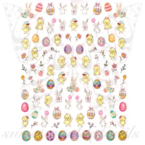 Easter Bunny Chick Nail Stickers