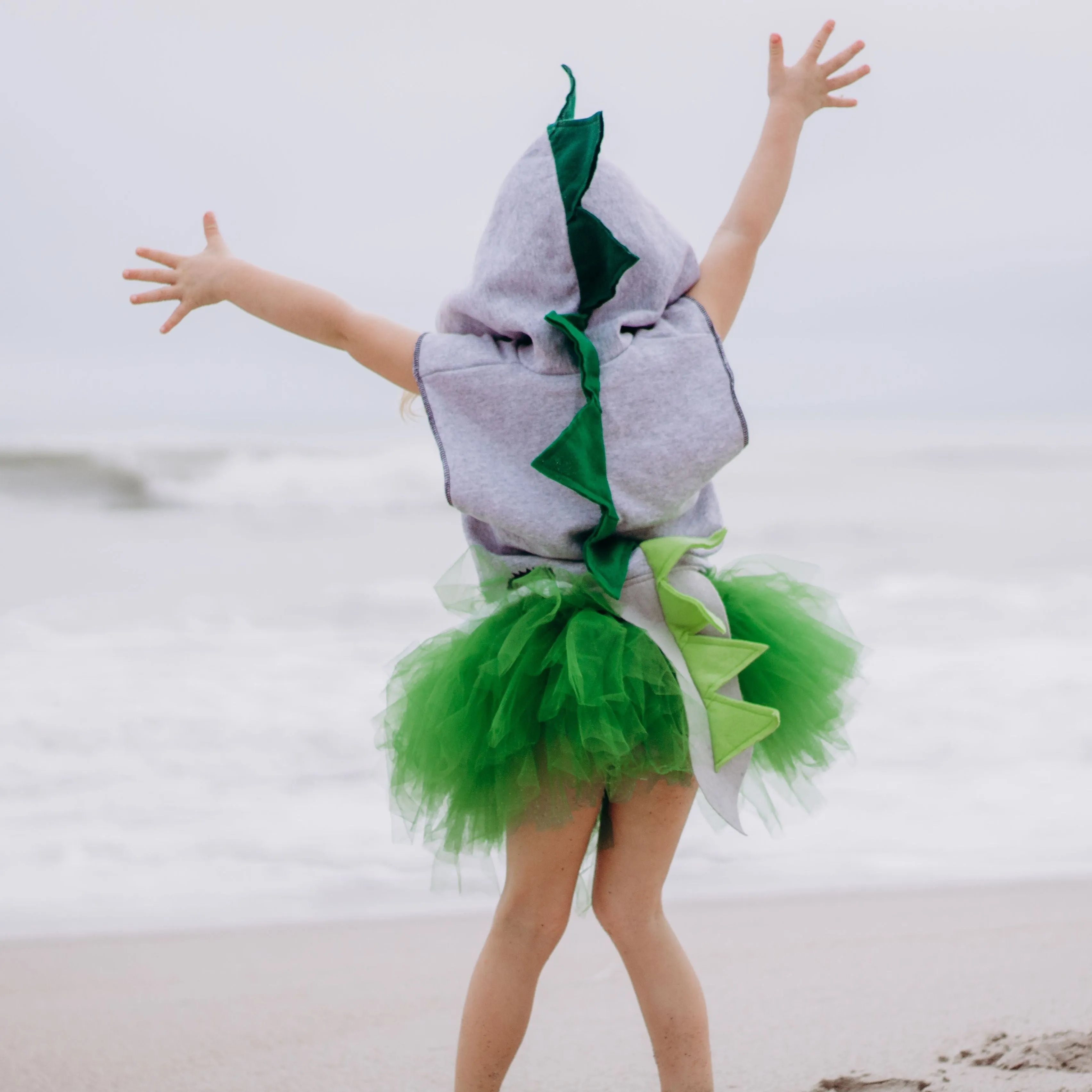 Emerald Dragon Hoodie With Tail