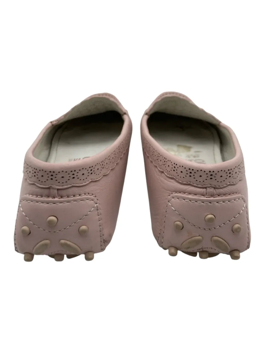 Ferragamo Shoe Size 7 Light Pink Leather Perforated Logo Rounded toe Shoes