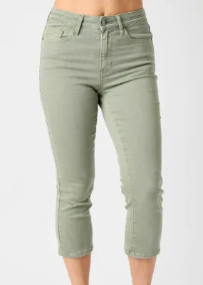 FINAL SALE - Judy Blue High Waist Sage Capri Jean