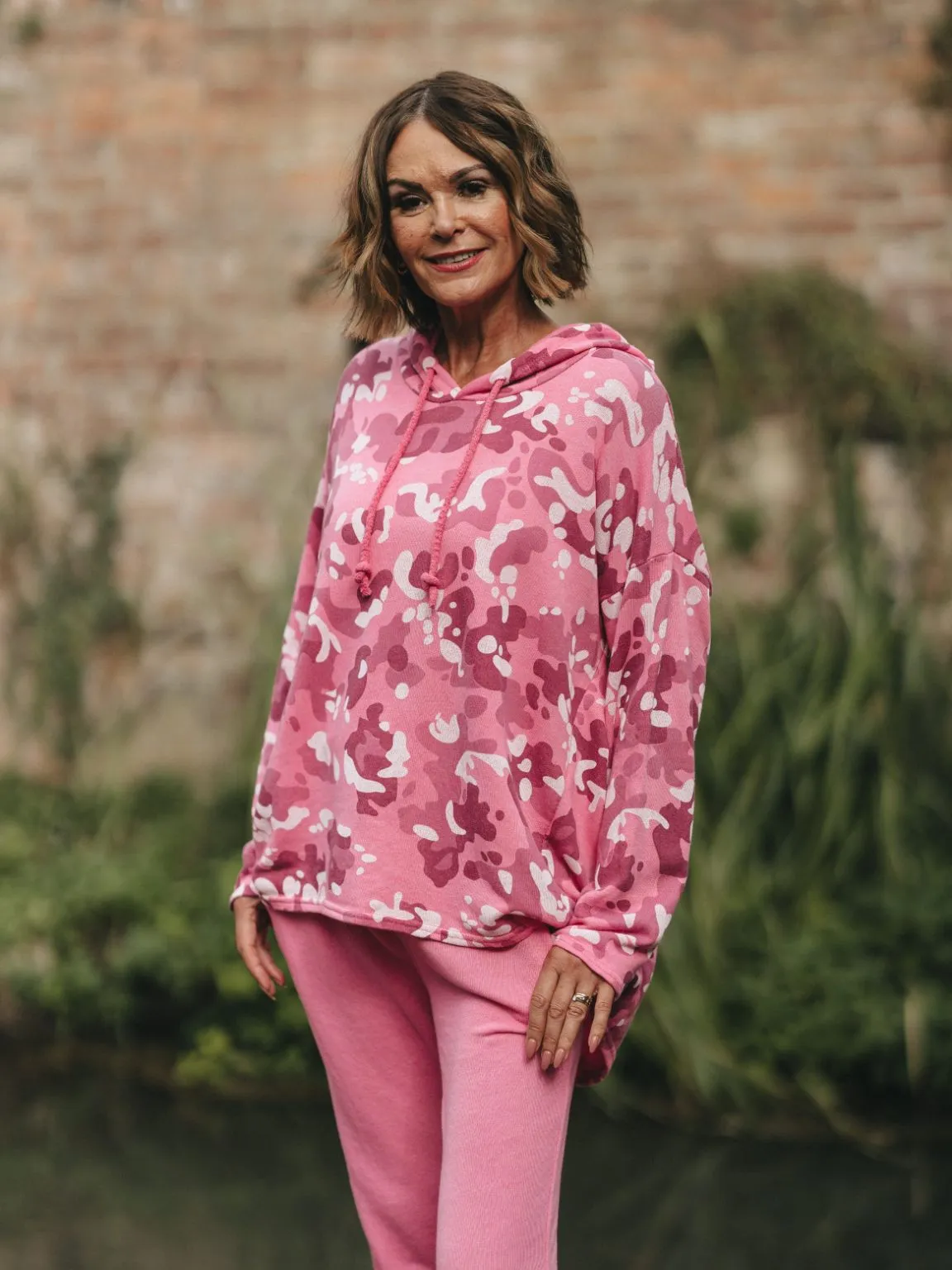 Fuchsia Camo Print Hoodie Aurora