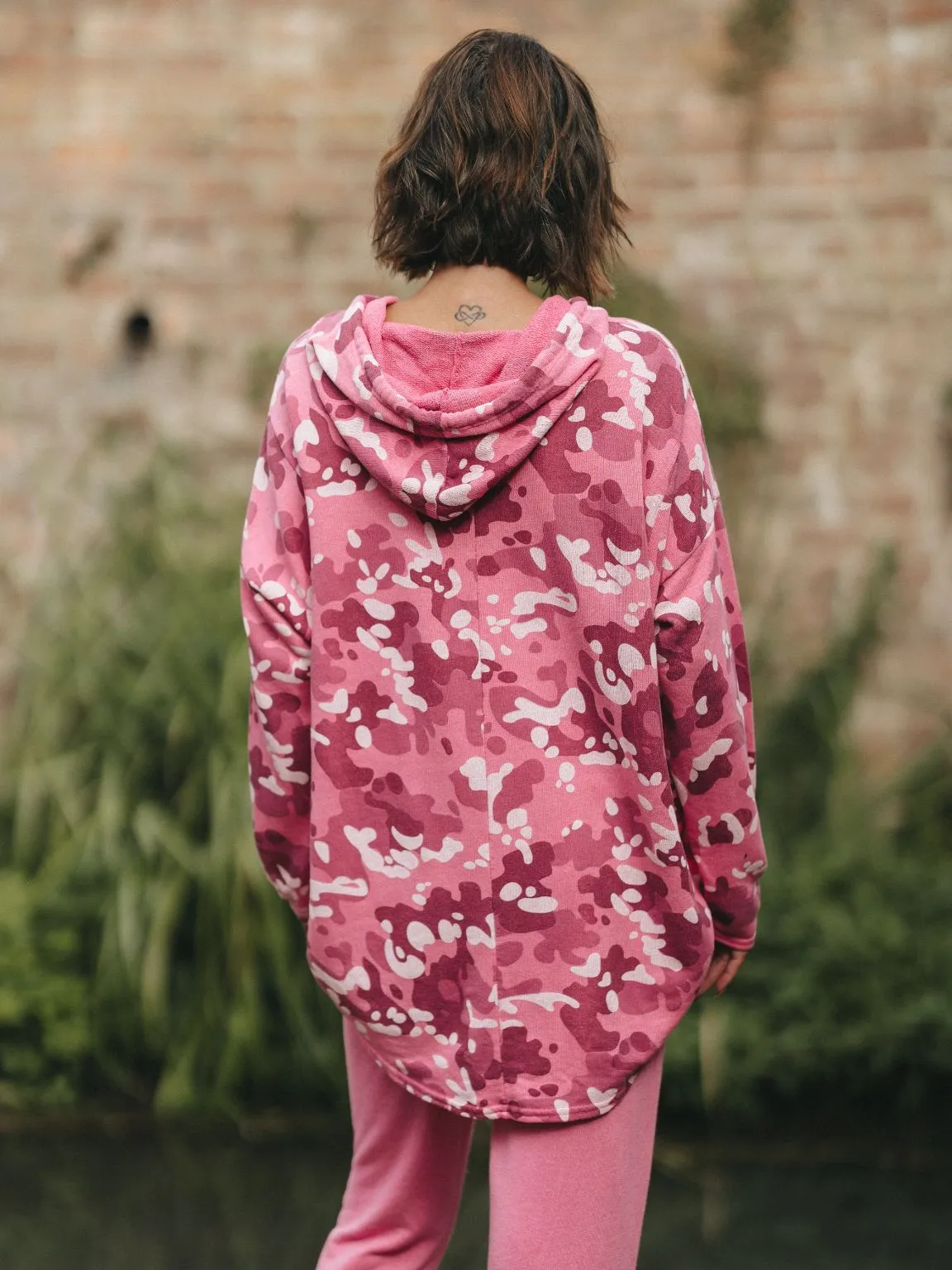 Fuchsia Camo Print Hoodie Aurora