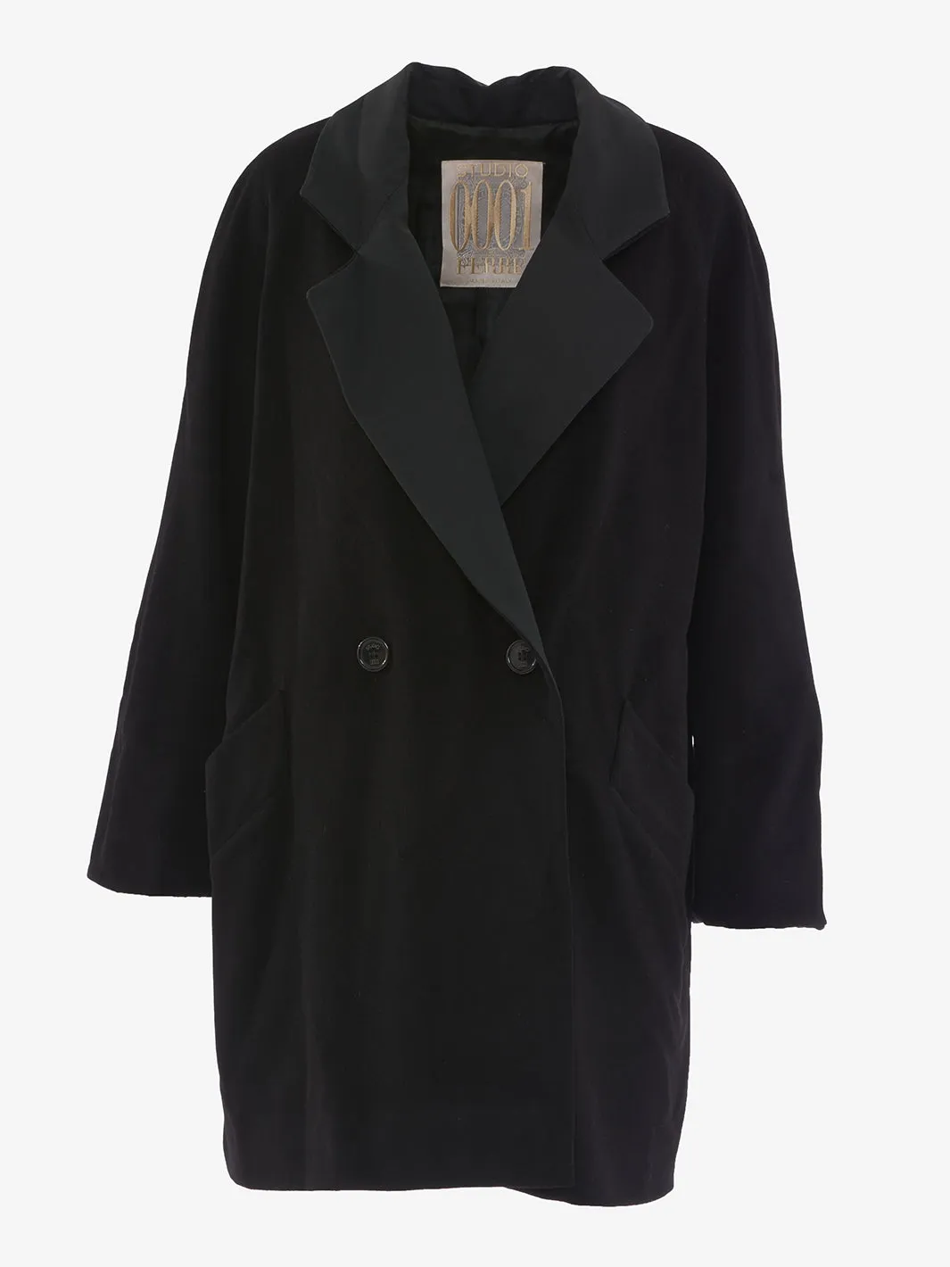 Gianfranco Ferré black wool coat, 1990s